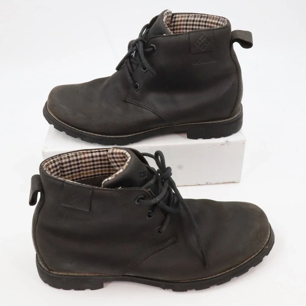 Columbia Chukka Boots Men 10.5 Dark Brown Leather Waterproof BM2861-010 Lug Sole